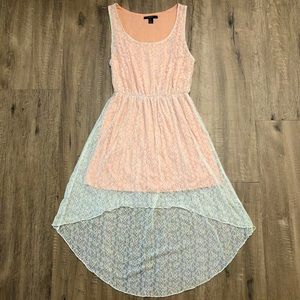Forever 21 Peach & White High-Low Lace Dress